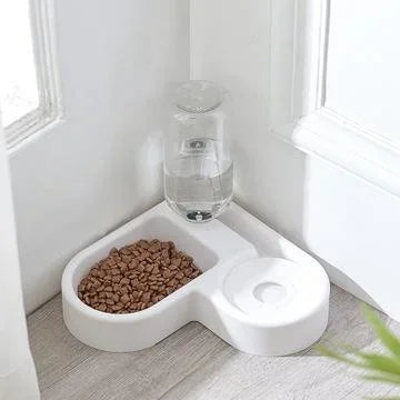 Automatic Pet Feeder & Water Bowl 500ml, Portable Slow Eating Food Dish for Cats & Dogs, Pet Products for Living Room & Bedroom