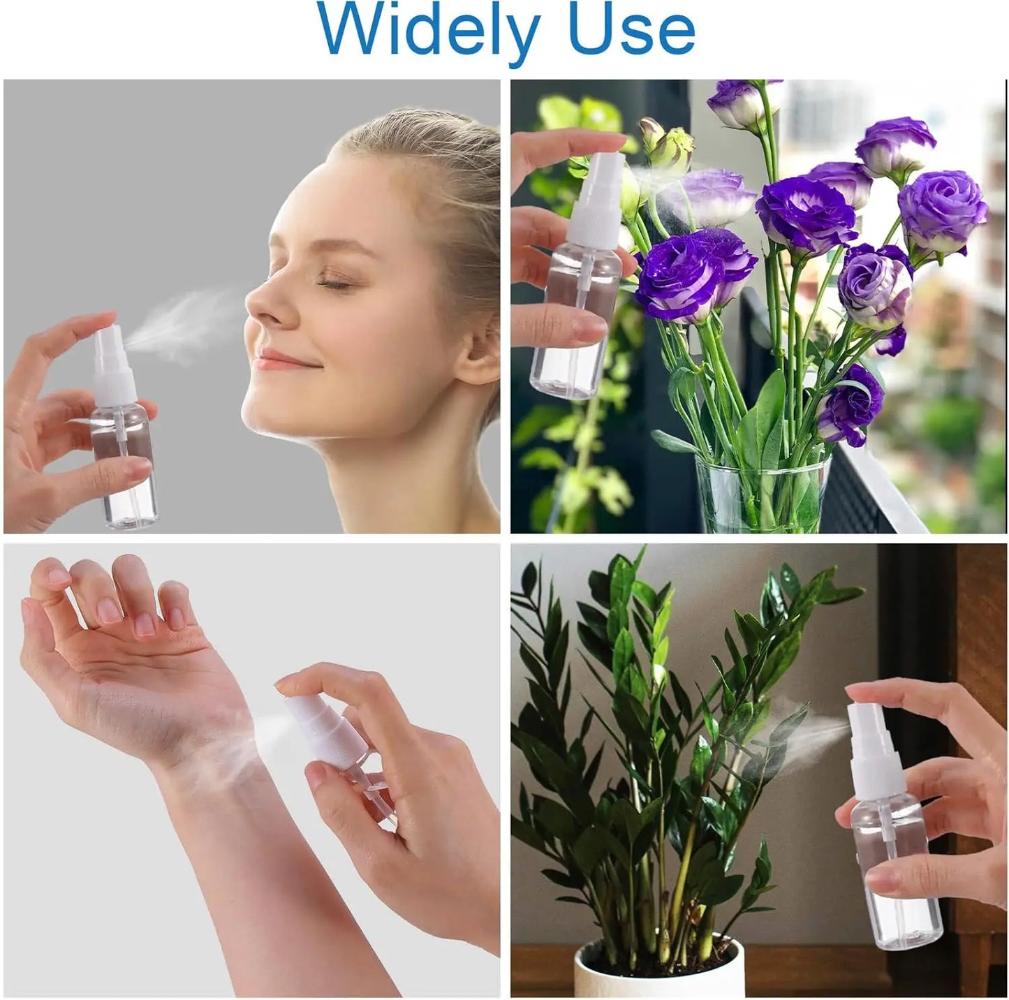 3/5/10pcs Refillable 10ml 30ml 50ml 100ml Clear PET Plastic Portable Travel Spray Bottle Empty Perfume Container