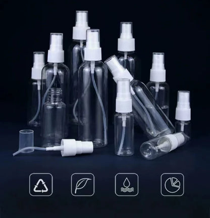 3/5/10pcs Refillable 10ml 30ml 50ml 100ml Clear PET Plastic Portable Travel Spray Bottle Empty Perfume Container