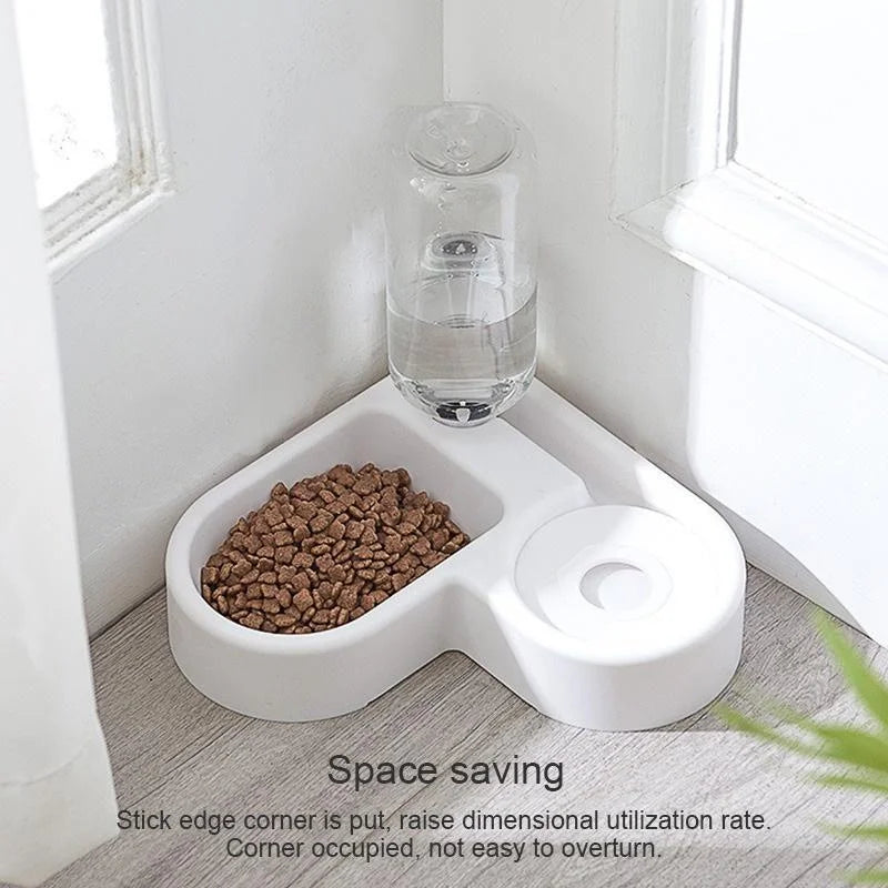 Automatic Pet Feeder & Water Bowl 500ml, Portable Slow Eating Food Dish for Cats & Dogs, Pet Products for Living Room & Bedroom