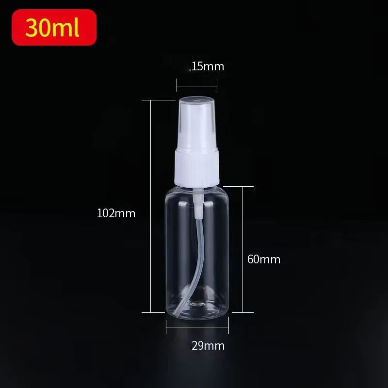 3/5/10pcs Refillable 10ml 30ml 50ml 100ml Clear PET Plastic Portable Travel Spray Bottle Empty Perfume Container