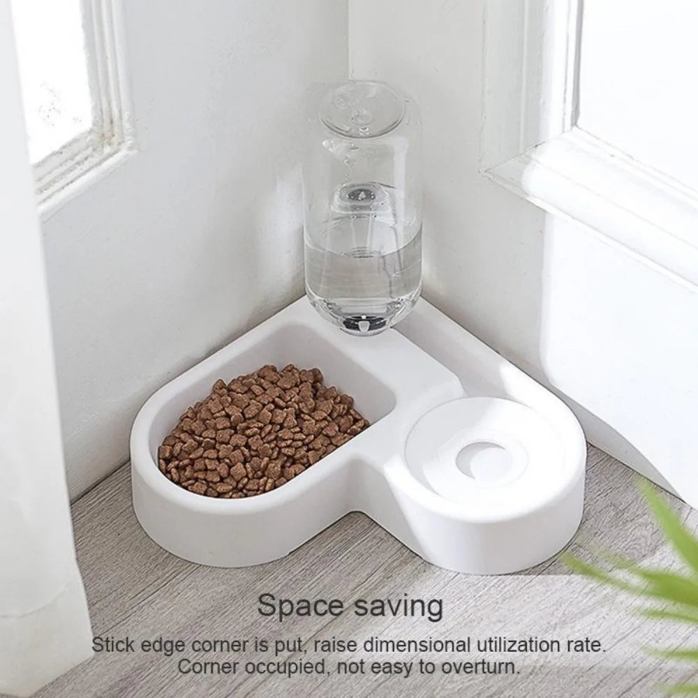 Automatic Pet Feeder & Water Bowl 500ml, Portable Slow Eating Food Dish for Cats & Dogs, Pet Products for Living Room & Bedroom