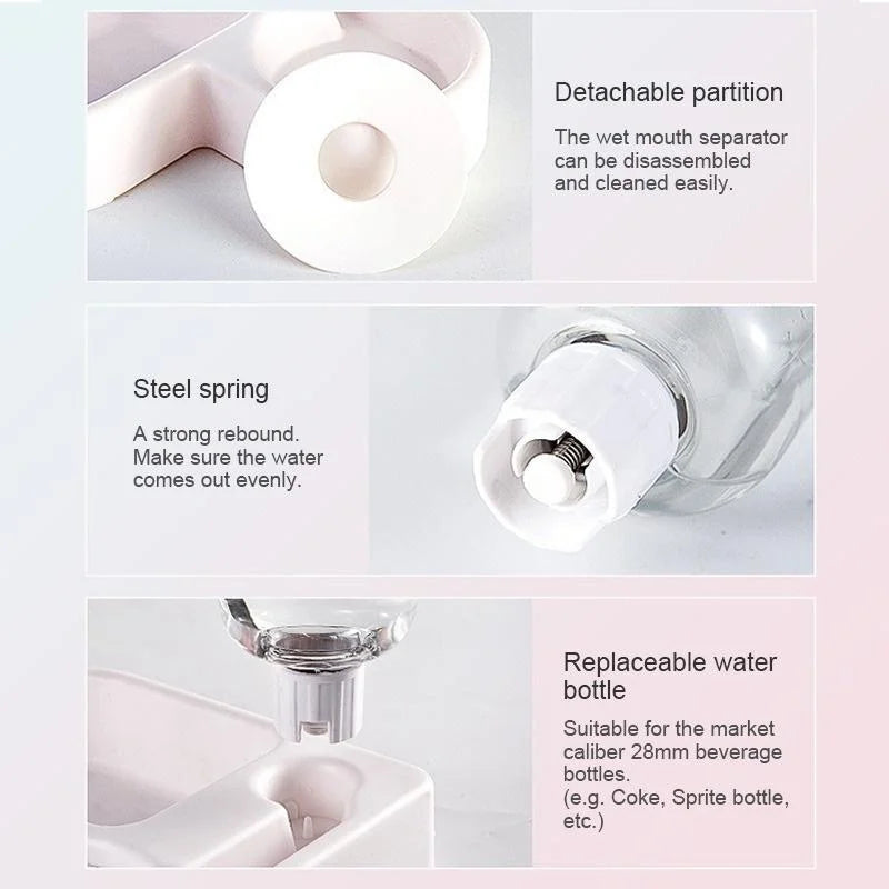 Automatic Pet Feeder & Water Bowl 500ml, Portable Slow Eating Food Dish for Cats & Dogs, Pet Products for Living Room & Bedroom