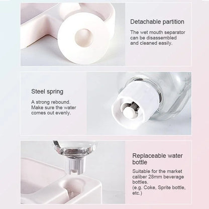 Automatic Pet Feeder & Water Bowl 500ml, Portable Slow Eating Food Dish for Cats & Dogs, Pet Products for Living Room & Bedroom